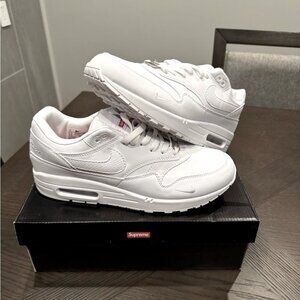 Nike Supreme Air Max 1 White Sneakers